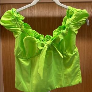 I.AM.GIA Neon Ruffle Blouse